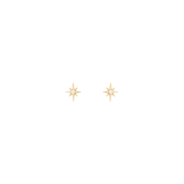 North Star Ohrstecker 18K Gold mit Diamant