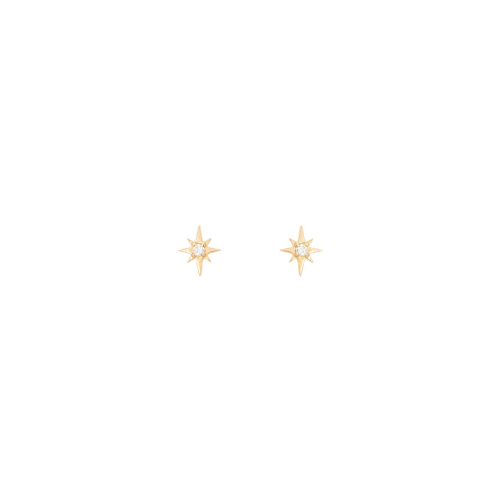 North Star 18K Gold Stud w. Diamond