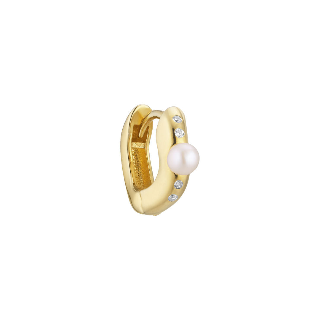 NYMPH 18K GLODS HUGGIE W. Perle & Zirkonia