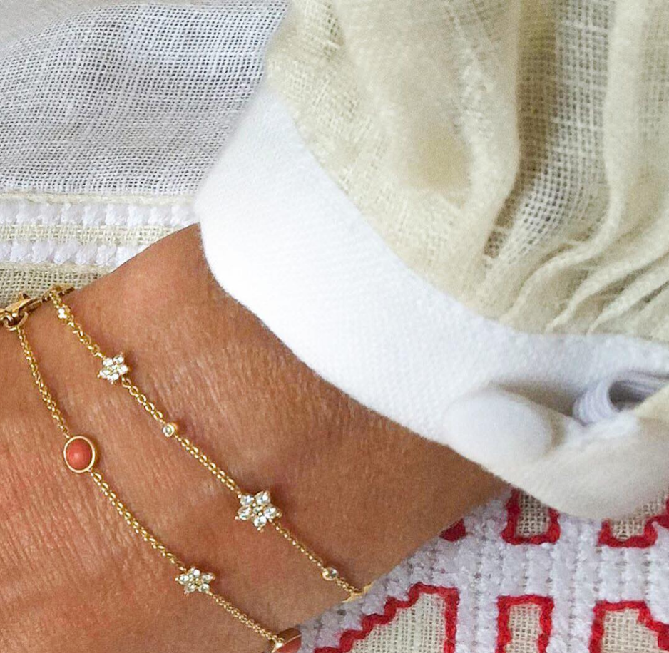 Shooting Stars 18K Gold Bracelet w. Diamonds