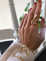 Medium Snakes 18K Guld Ring m. Diamanter