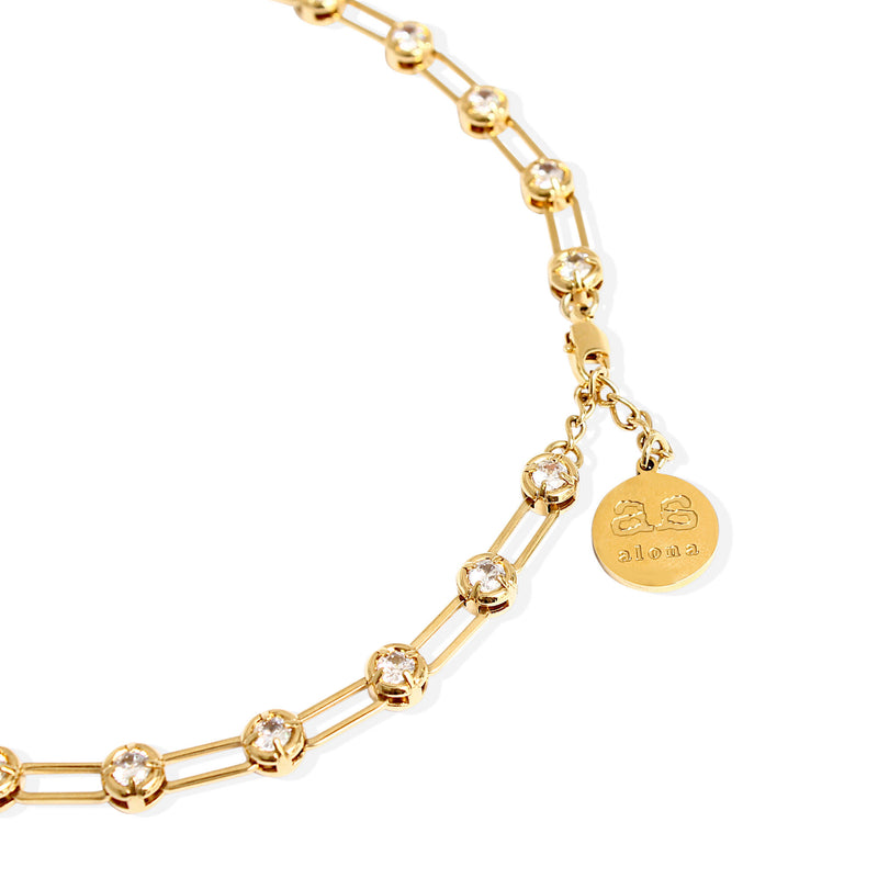 Olympia Gold Plated Necklace w. Zirconia