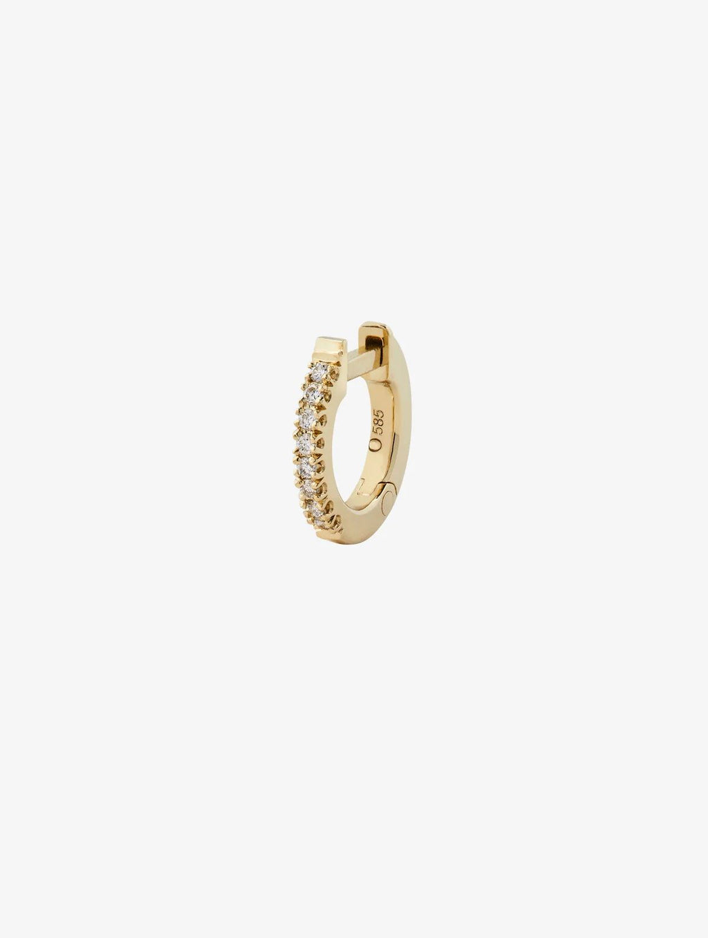 Mini 0.04 14K Gold, Whitegold or Rosegold Huggie w. Diamonds