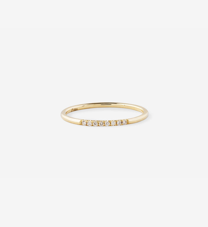 OUVERTURE | Diamond Line 0.04 14K Gold Ring w. Diamonds