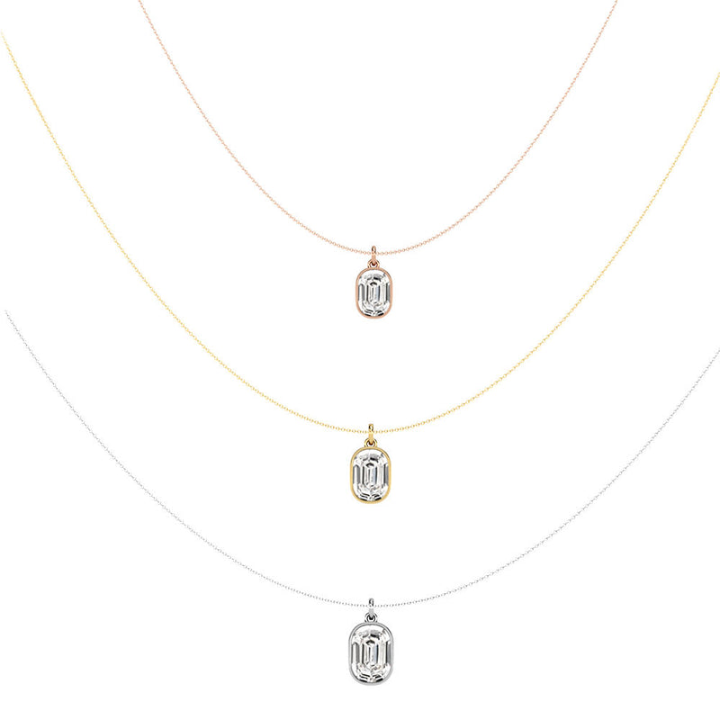 Alphabet 18K Gold, Rosegold or Whitegold Inital O Pendant w. Solitaire Lab-Grown Diamond
