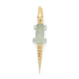 Green Amethyst Alligator Bite 18K Gold Earring