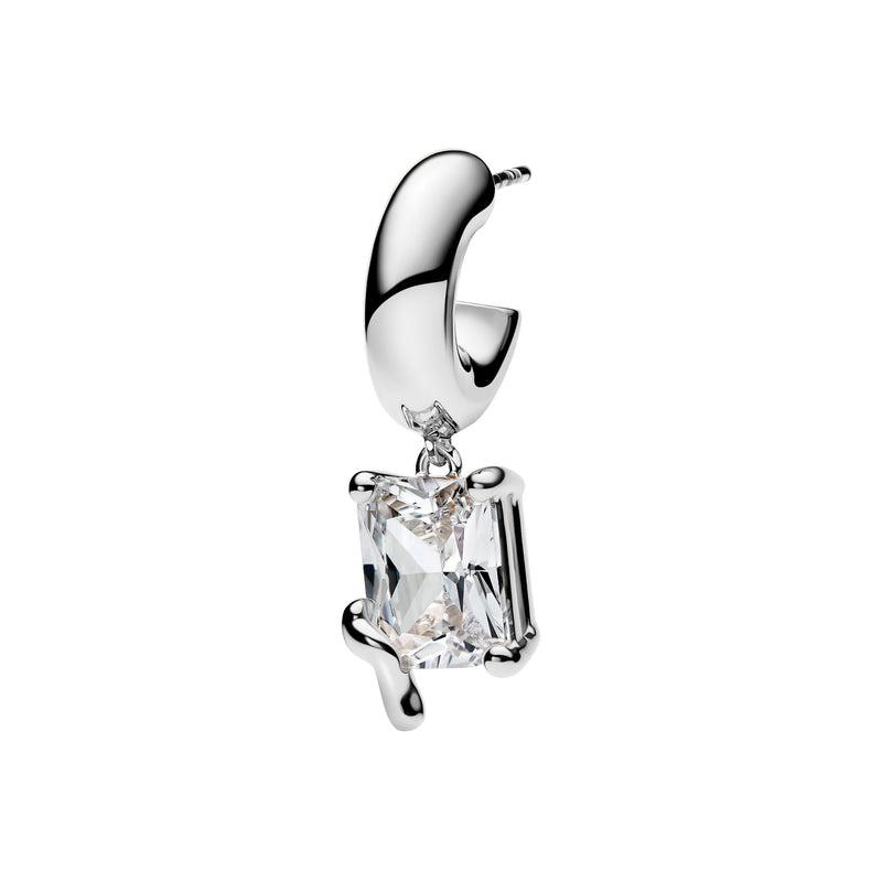 Omotesando Cider Silver Hoop w. Zirconia