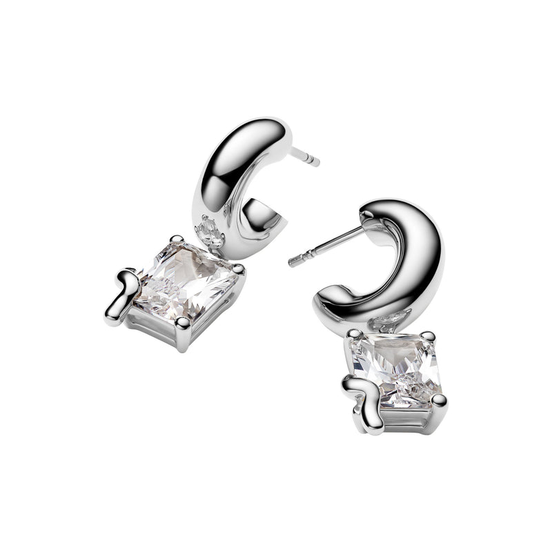 Omotesando Cider Silver Hoop w. Zirconia