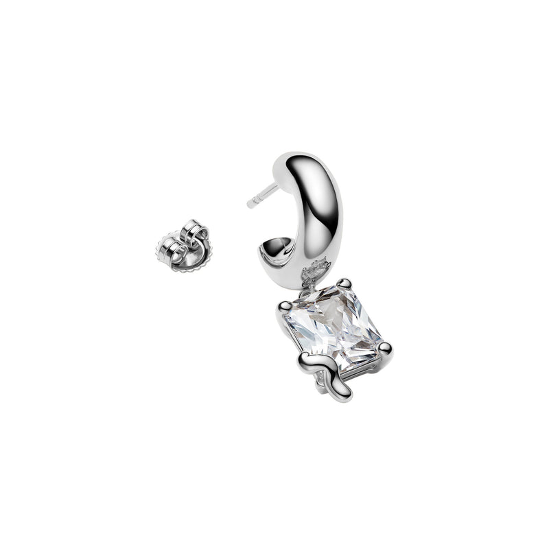 Omotesando Cider Silver Hoop w. Zirconia