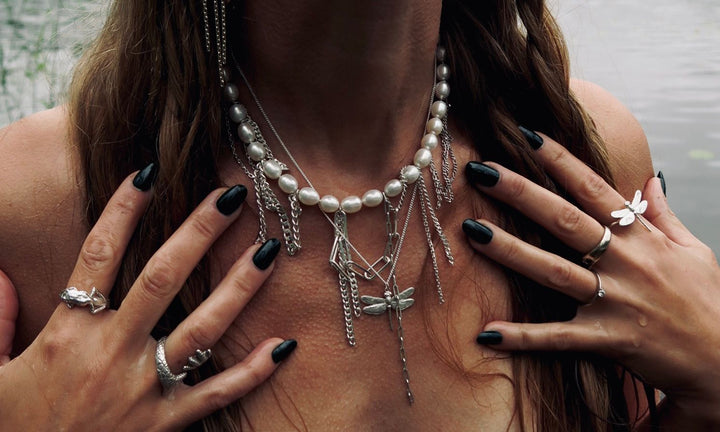 Tangled Pearl Silver Necklace