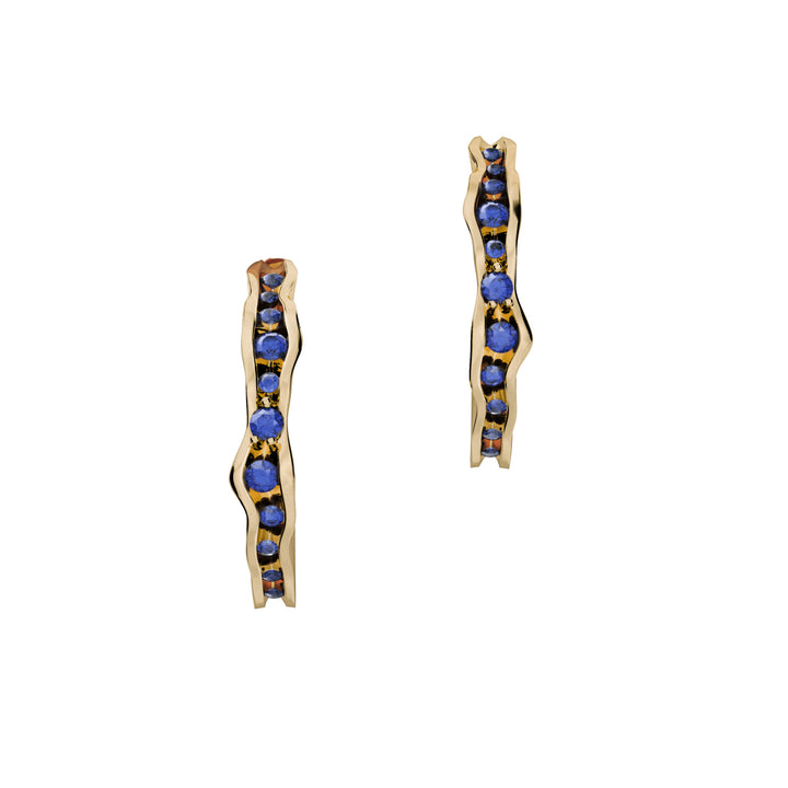 On The Edge 18K  Gold Earrings N°4 w. Sapphires