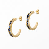 On The Edge 18K  Gold Earrings N°4 w. Sapphires