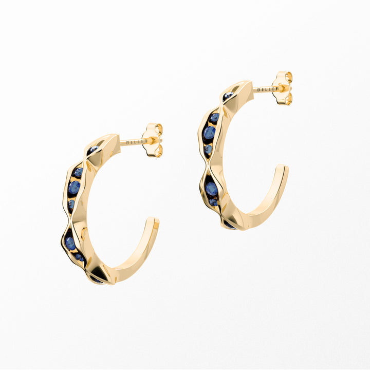 On The Edge 18K  Gold Earrings N°6 w. Sapphires