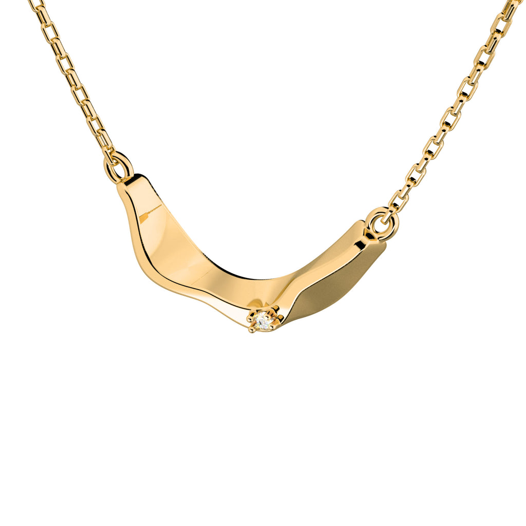 On The Edge 18K Gold Necklace N°1 w. Diamond