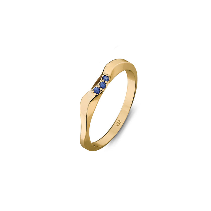 On The Edge 18K Gold Ring N°14 w. Sapphires