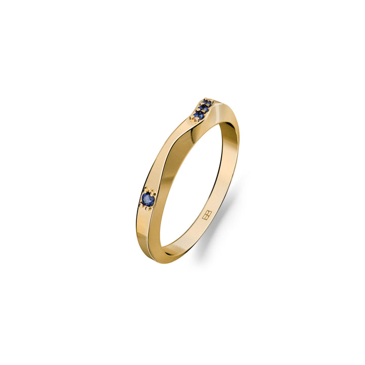 On The Edge 18K Gold Ring N°15 w. Sapphires