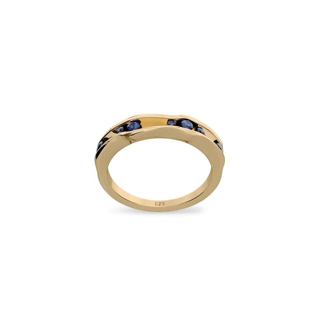 On The Edge 18K Gold Ring N°17 w. Sapphires