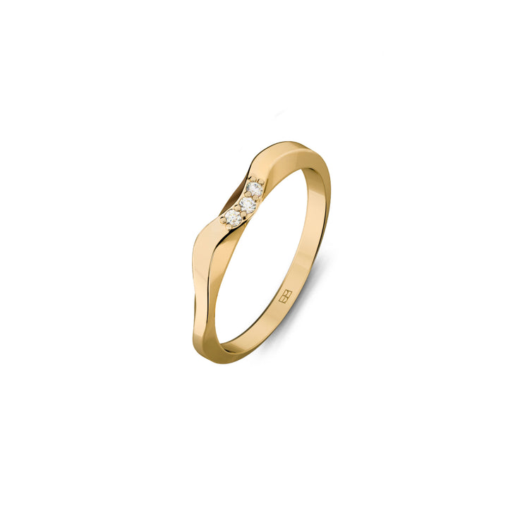 On The Edge 18K Gold Ring N°4 w, Diamonds