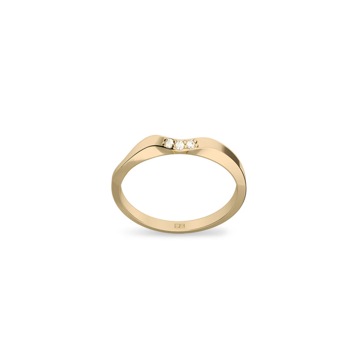 On The Edge 18K Gold Ring N°4 w, Diamonds