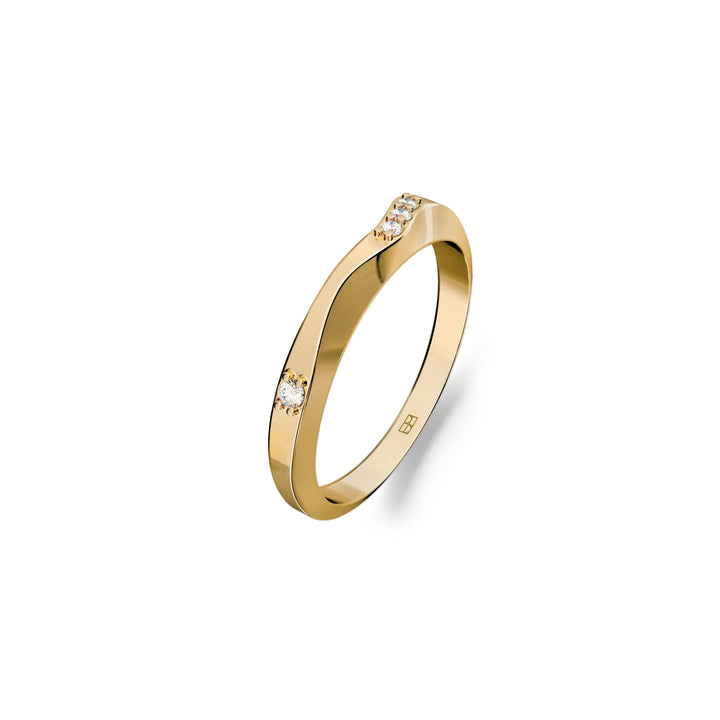 On The Edge 18K Gold Ring N°7 w. Diamonds