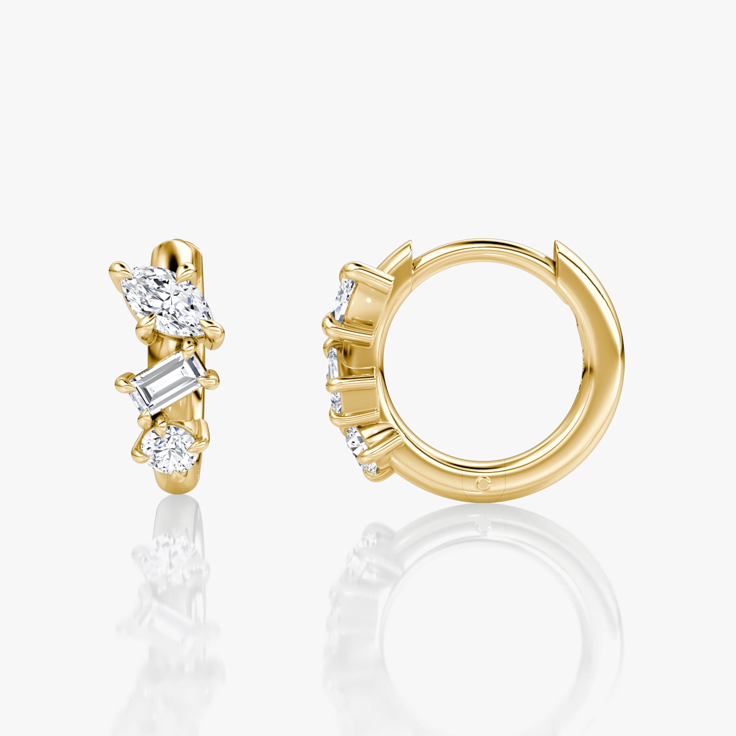 Orion 14K Gold Huggies w. Lab-Grown Diamonds