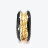 Antarctica 18K Gold Ring w. Black enamel