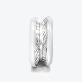 Antarctica 18K White Gold Ring w. Snow White Enamel