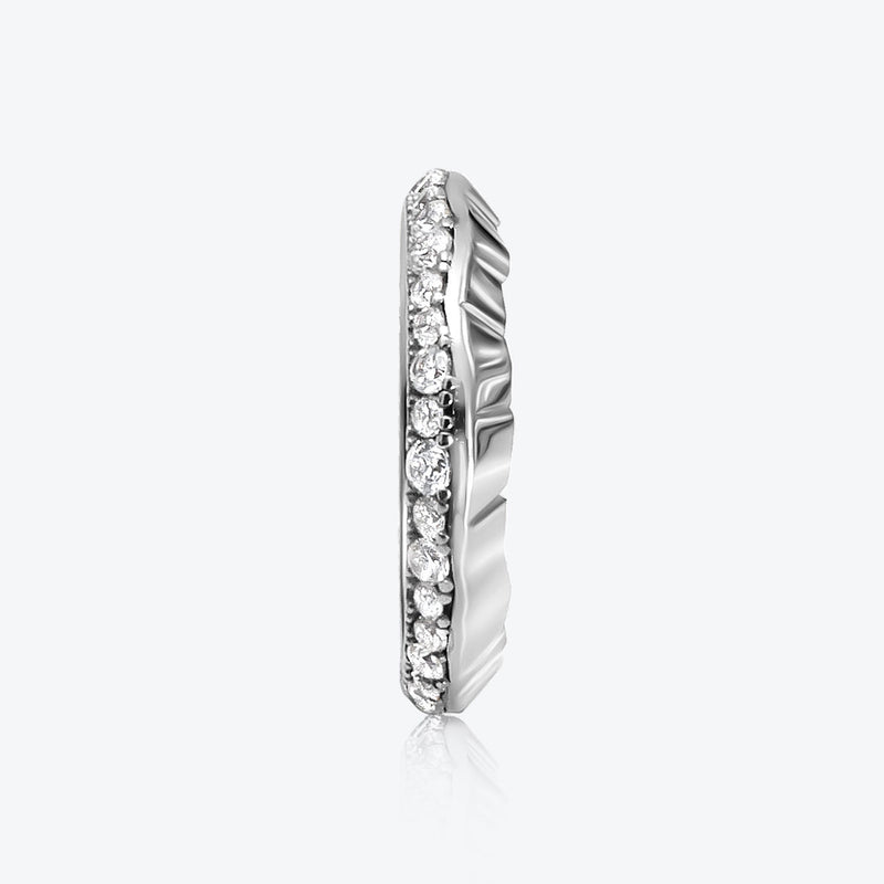 A. Iceberg 18K White Gold Ring w. Lab-Grown Diamond Pavé