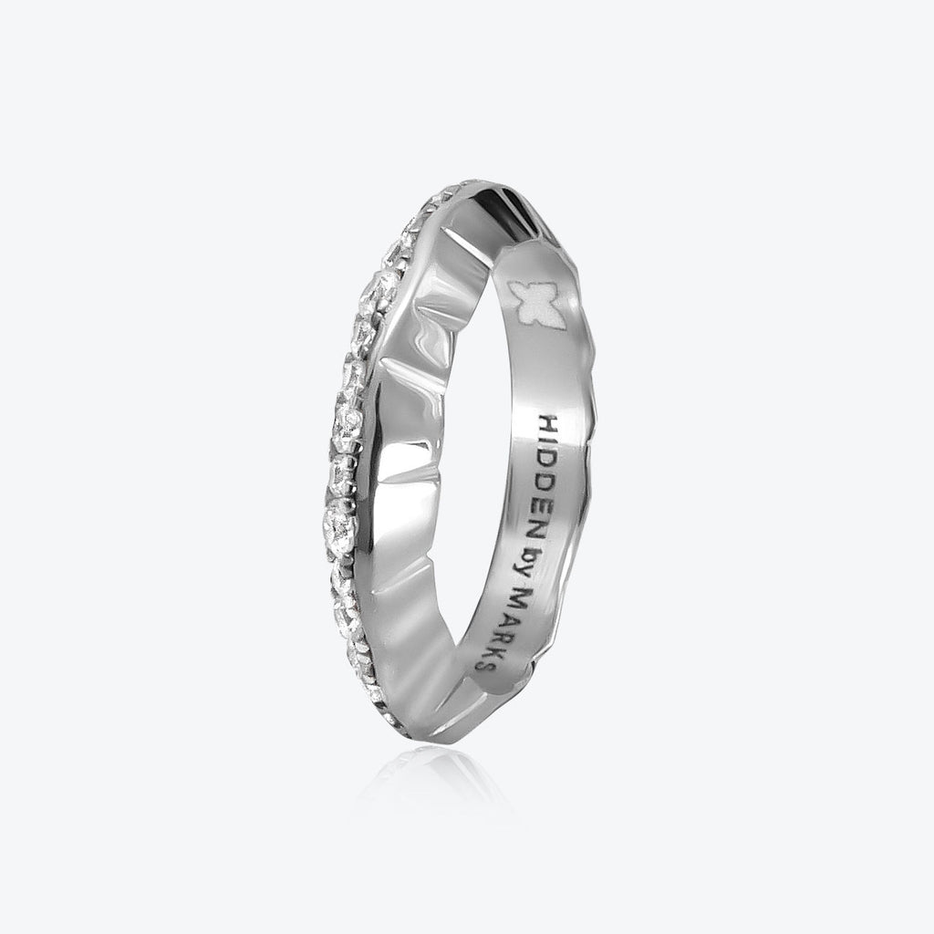 A. ICEBERG 18K Weißgoldring w. Labor gewachsen Diamantpavé