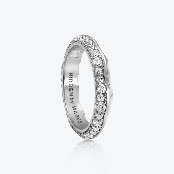 A. Iceberg 18K White Gold Ring w. Lab-Grown Diamond Pavé