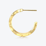 A. Iceberg 18K Gold Plated SM Hoops w. Snow White Enamel