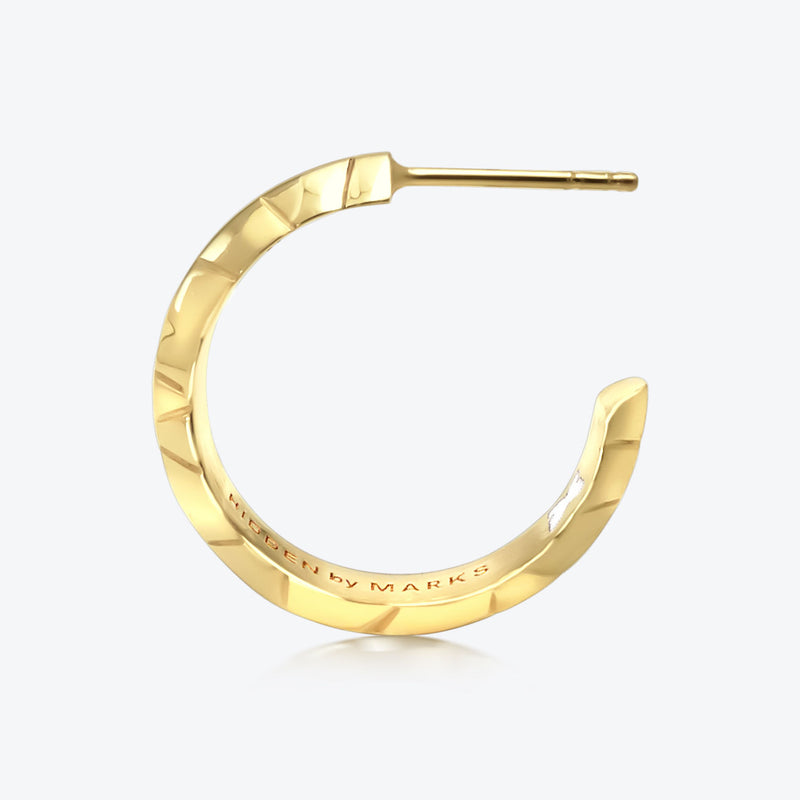 A. Iceberg 18K Gold Plated SM Hoops w. Snow White Enamel