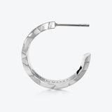 A. Iceberg Silver SM Hoops w. Jet Black Enamel