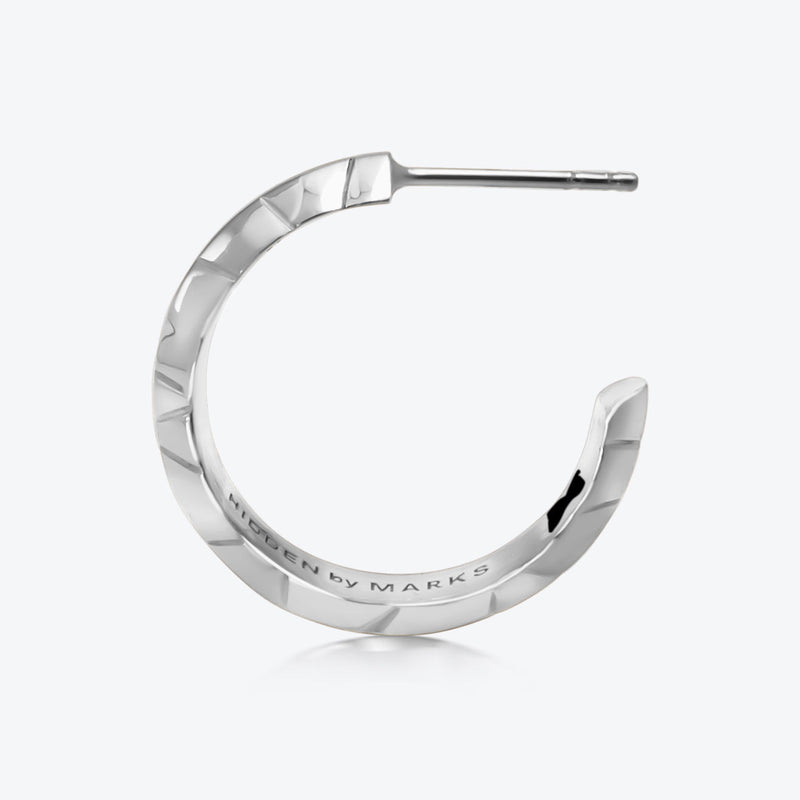 A. Iceberg Silver SM Hoops w. Jet Black Enamel