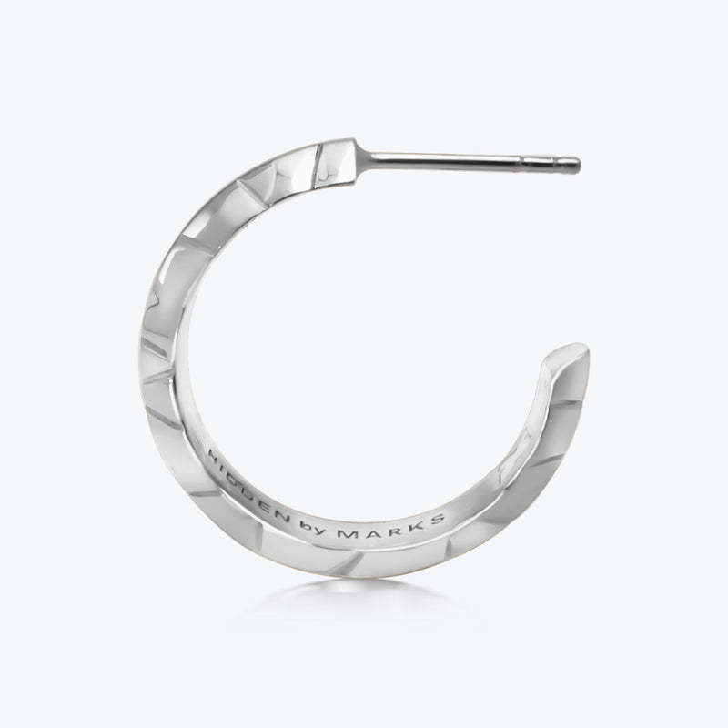 A. Iceberg Silver SM Hoops w. Snow White Enamel