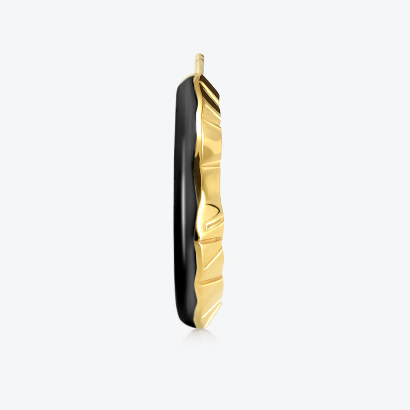 A. Iceberg 18K Gold Plated SM Hoops w. Jet Black Enamel