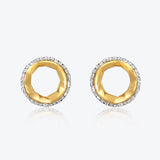 A. Sun Halo Aura 18K Gold Studs w. Lab-Grown Diamond Pavé