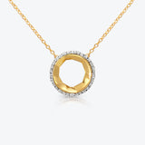 A. Sun Halo Aura 18K Gold Necklace w. Lab-Grown Diamond Pavé