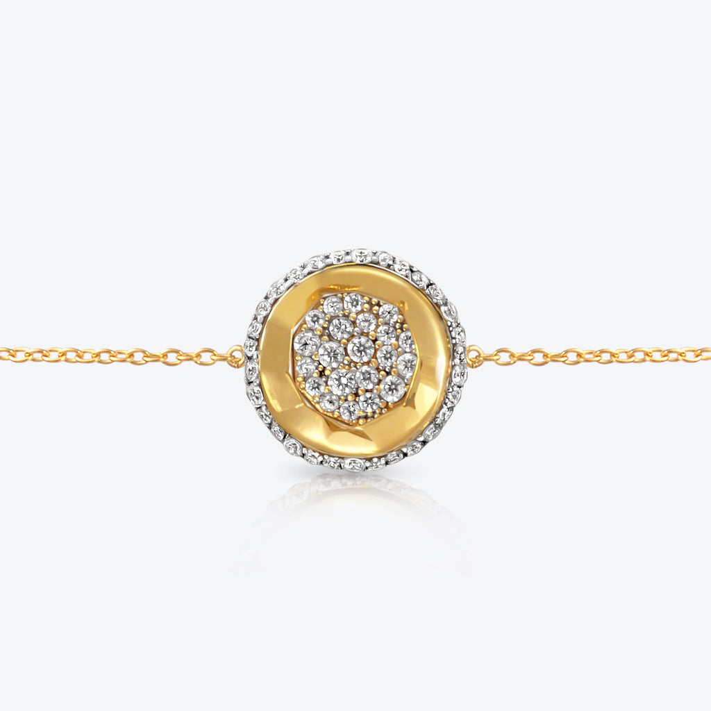 A. Sun Halo 18K Guld Armbånd m. Fuld Lab-Grown Diamant Pavé