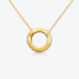 A. Sun Halo Aura 18K Gold Necklace w. Lab-Grown Diamond Pavé