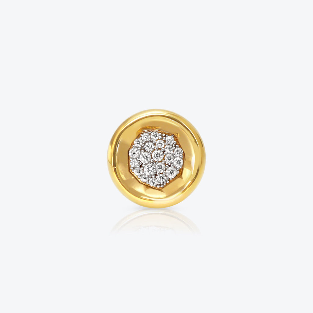 A. Sun Halo Core 18K Weißgold Studs w. Labor gewachsen Diamantpavé
