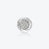 A. Sun Halo Core 18K White Gold Studs w. Lab-Grown Diamond Pavé