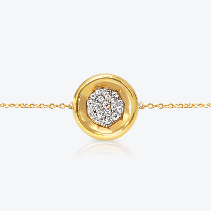 A. Sun Halo Core 18K Guld Armbånd m. Lab-Grown Diamant Pavé