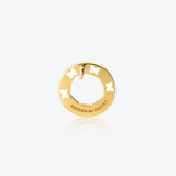 A. Sun Halo 18K Gold Studs w. Snow White Enamel