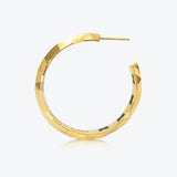 A. Iceberg 18K Gold Plated Hoops w. Jet Black Enamel