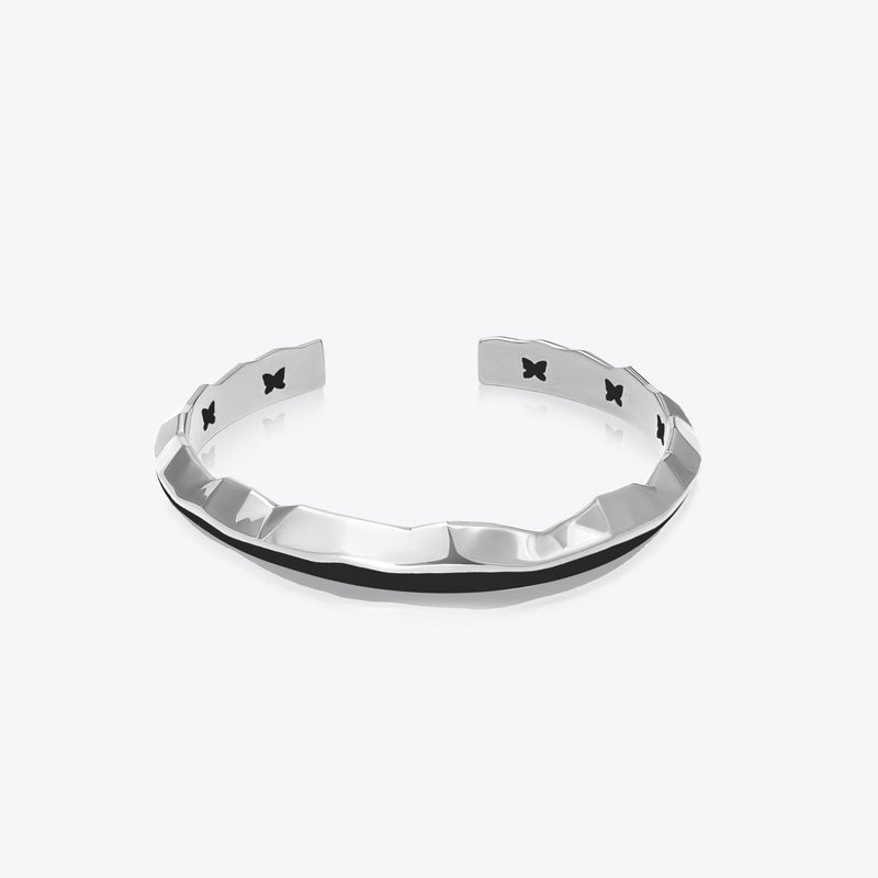 A. Iceberg Silver Cuff w. Jet Black Enamel