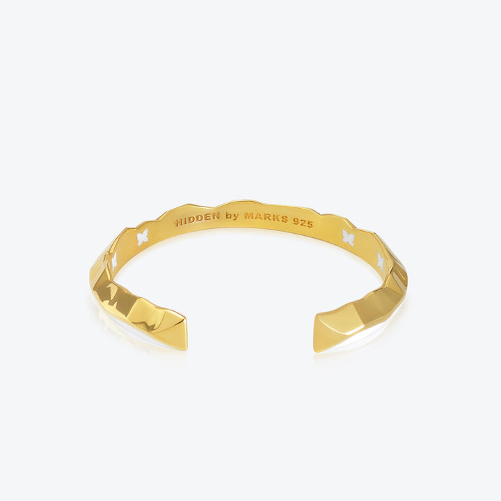 A. Iceberg 18K Gold Plated Cuff w. Snow White Enamel
