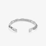 A. Iceberg Silver Cuff w. Snow White Enamel