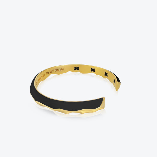 A. Iceberg 18K Gold Plated Cuff w. Jet Black Enamel