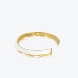 A. Iceberg 18K Gold Plated Cuff w. Snow White Enamel